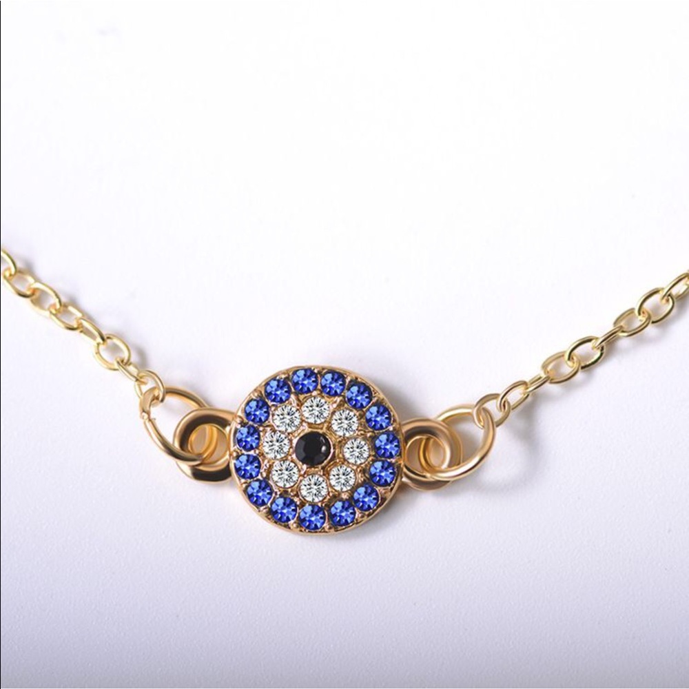 Fashion Single Chain Evil Eye Design Anklet - Picture 4 of 7